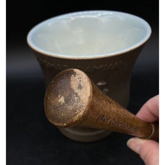 Schering Cosmas & Damian Coricidin Mortar & Pestle Apothecary Pharmaceutical A - Picture 11 of 12